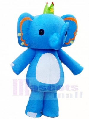 Blauer Elefant König Maskottchen Kostüm Tier