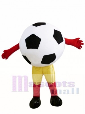 Schwarze Ball Fußball Maskottchen Kostüme mit gelben Shorts