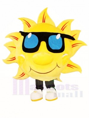 Gelb Sonnenschein mit Sonnenbrille Maskottchen Kostüme