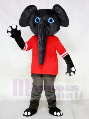 Grauer Elefant im roten Hemd Maskottchen Kostüme Tier