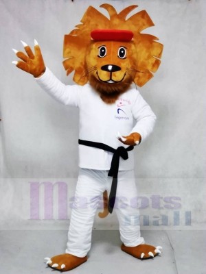Glückliches Taekwondo Löwe Maskottchen Kostüme Tier