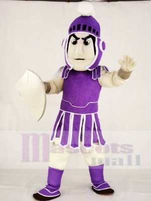 Lila spartanisch Trojan Ritter Sparty mit Schild Maskottchen Kostüme Menschen
