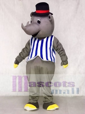 R.I. Nocerous Rhino with Vest & Hat Mascot Costumes Animal