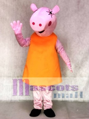 Orange Mumie Schwein von Cartoon Peppa Pig Maskottchen Kostüm