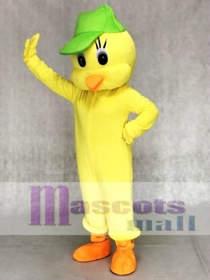 Little Yellow Tweety Vogel Maskottchen Kostüme mit einem Hut Tier