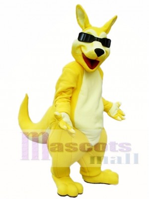 Gelber Känguru Roo mit Sonnenbrille Maskottchen Kostüme Tier