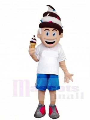 Schokolade und Vanille Eiscreme Boy Maskottchen Kostüme Menschen