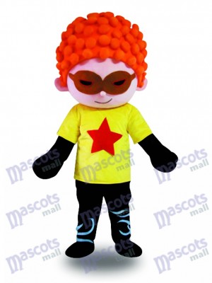 Rotes Haar Cool Junge Maskottchen Kostüm Cartoon