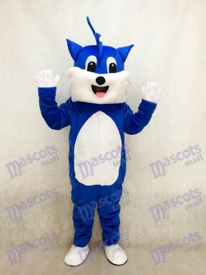 Blaue Katze Adult Maskottchen Kostüm mit weißem Bauch Tier