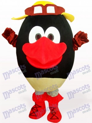 Schwarze Runde Kopf Puppe Plüsch Adult Maskottchen Kostüm
