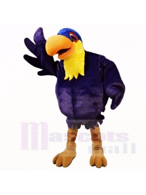 Blaues Tukan-Vogel-Maskottchen kostümiert Karikatur