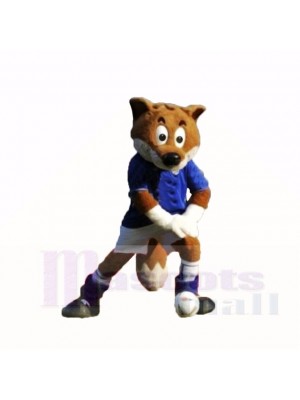 Blau Fußball Fuchs Maskottchen Kostüme Karikatur