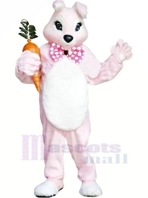 Rosa Hase mit Karotte Maskottchen Kostüme Tier
