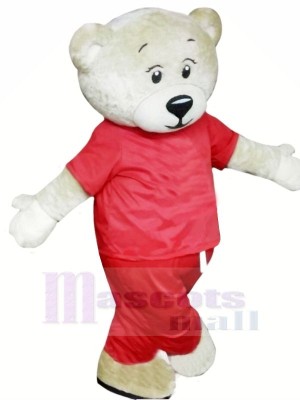 Weiß Bär mit rot Passen Maskottchen Kostüme