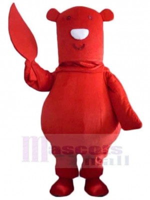 Cartoon-roter Bär Maskottchen-Kostüm Für Erwachsene Maskottchen-Köpfe