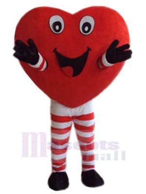 Nettes rotes Herz Maskottchen-Kostüm