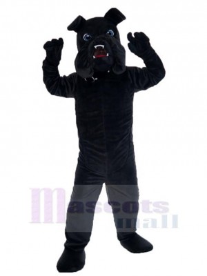Alles schwarz Bulldogge Hund Maskottchen-Kostüm Tier