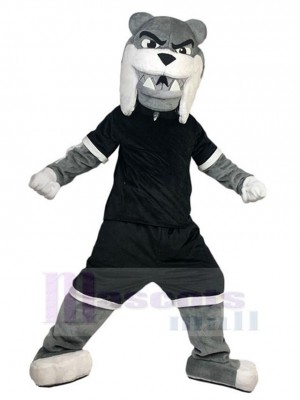 Grau und Schwarz Bulldogge Hund Maskottchen-Kostüm Tier
