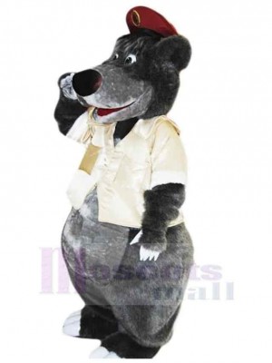 Starker Graubär Maskottchen-Kostüm Für Erwachsene Maskottchen-Köpfe