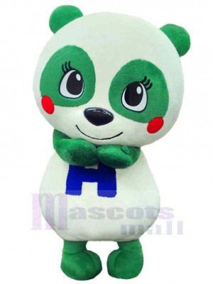 Grüner und weißer Panda Maskottchen-Kostüm Tier