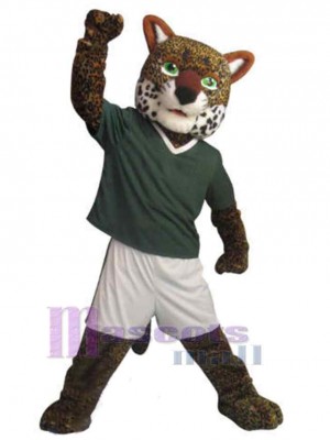 Jaguar mit grünen Augen Maskottchen-Kostüm Tier