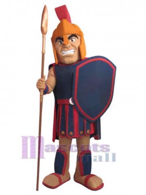 Wütend spartanisch Trojaner Maskottchen-Kostüm Menschen