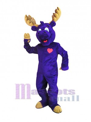 Glücklicher purpurroter Elch Maskottchen-Kostüm Tier