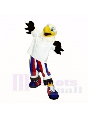 Lächelnd Weiß Freiheit Adler Maskottchen Kostüme Karikatur