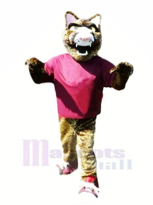 Heftig Jaguar mit Lila T-Shirt Maskottchen Kostüme