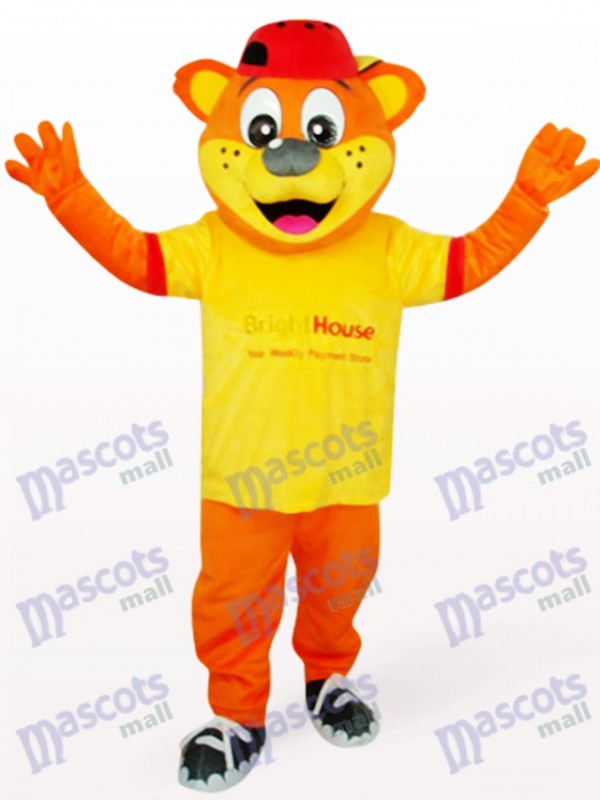 Gelbes männliches Pipi Bär Tier Maskottchen Kostüm