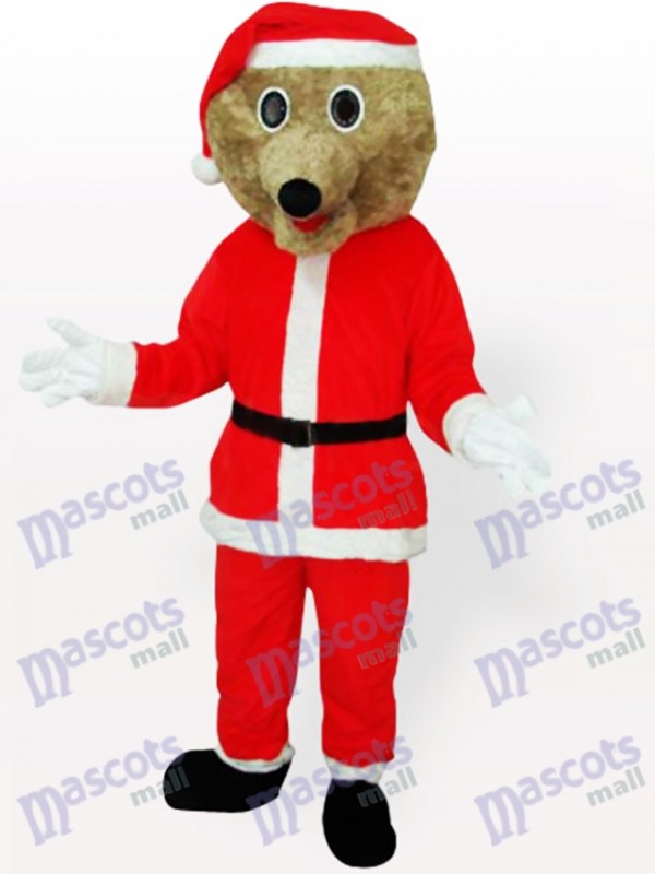 Grauer Bär in Santa Outfit Maskottchen Kostüm für Erwachsene
