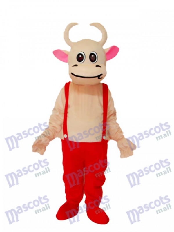 Red Overalls Kuh Maskottchen Adult Kostüm Tier