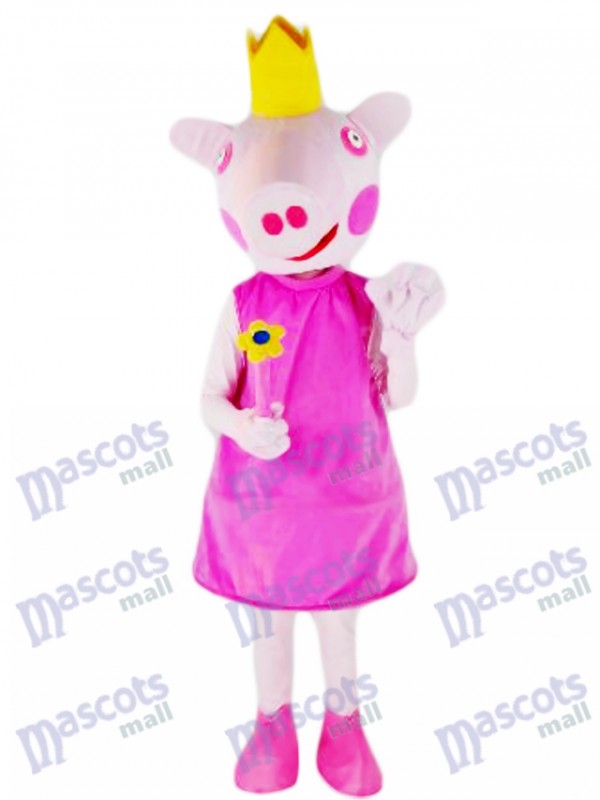 Rosa Schwein Prinzessin Maskottchen Kostüm Bauernhof